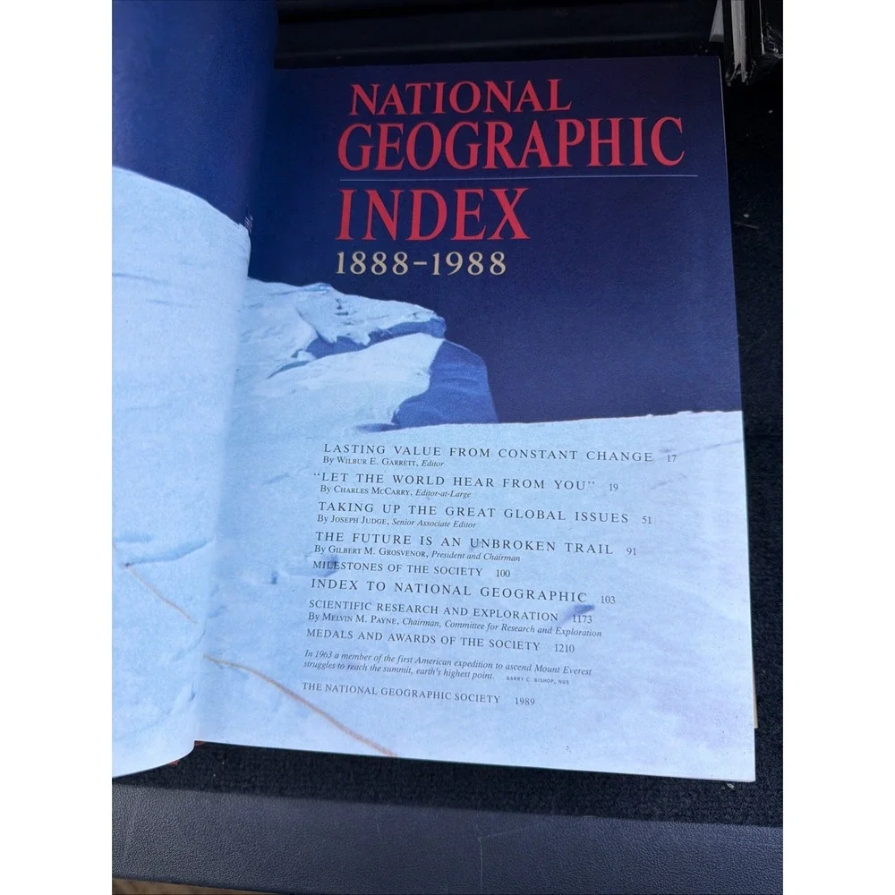 National Geographic Index 1888-1988 100 Years, HC, 1989